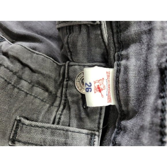 True Religion Women's 26 Stretch Charcoal Curvy Skinny Jeans Factory Distressed - Picture 7 of 9